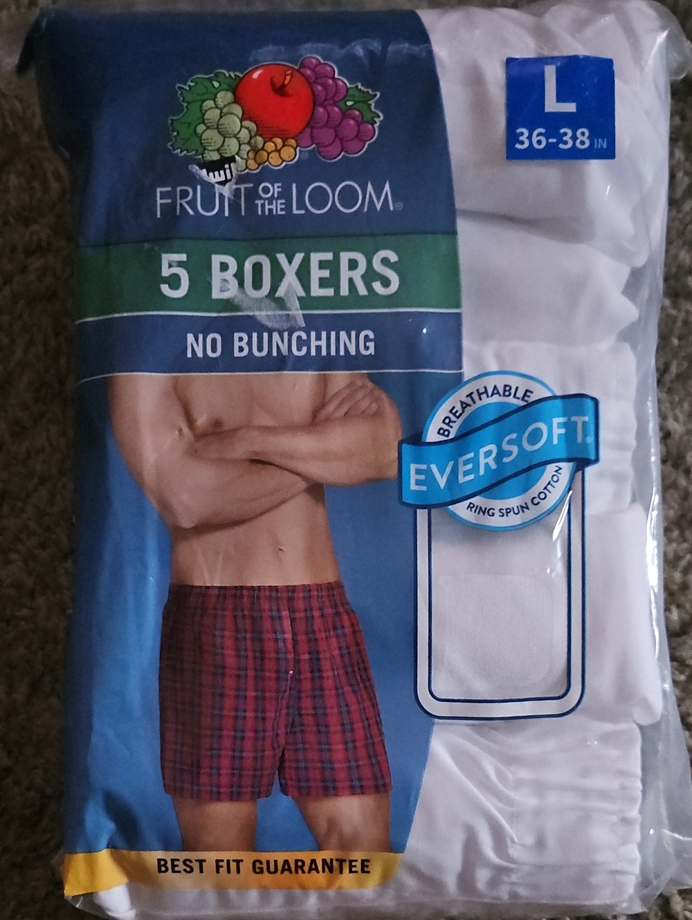 Fruit of the Loom White Men's Boxer Briefs - 5 Pack New
